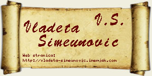 Vladeta Simeunović vizit kartica